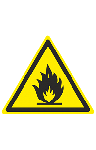 Знак "Пожароопасно. Легковоспламеняющиеся вещества" ( W 01 )