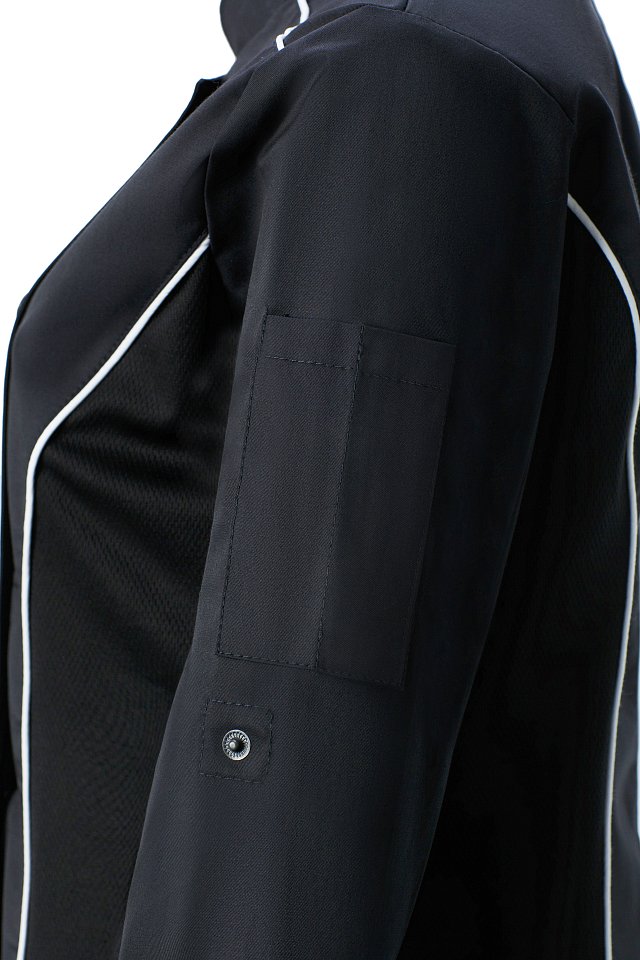 Китель поварской RICON (РИКОН) женский цвет black (черный) - etiketki