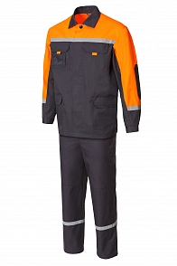 Костюм мужской-1 (куртка, брюки) Минпромторг темно-серый/оранжевый