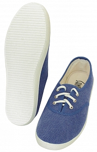 Слипоны на шнурках цвет denim blue (синий джинс)