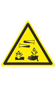 Знак "Опасно. Едкие и коррозионные вещества" ( W 04 )