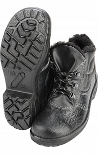 Ботинки «Труд» утепленные с металлическим подноском (эконом) черные (натуральная кожа)