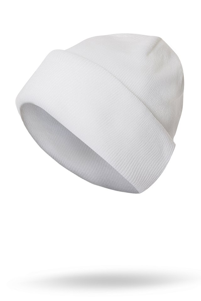 Шапка ЭЙЧ ЛАЙН (H LINE) вязаная белая