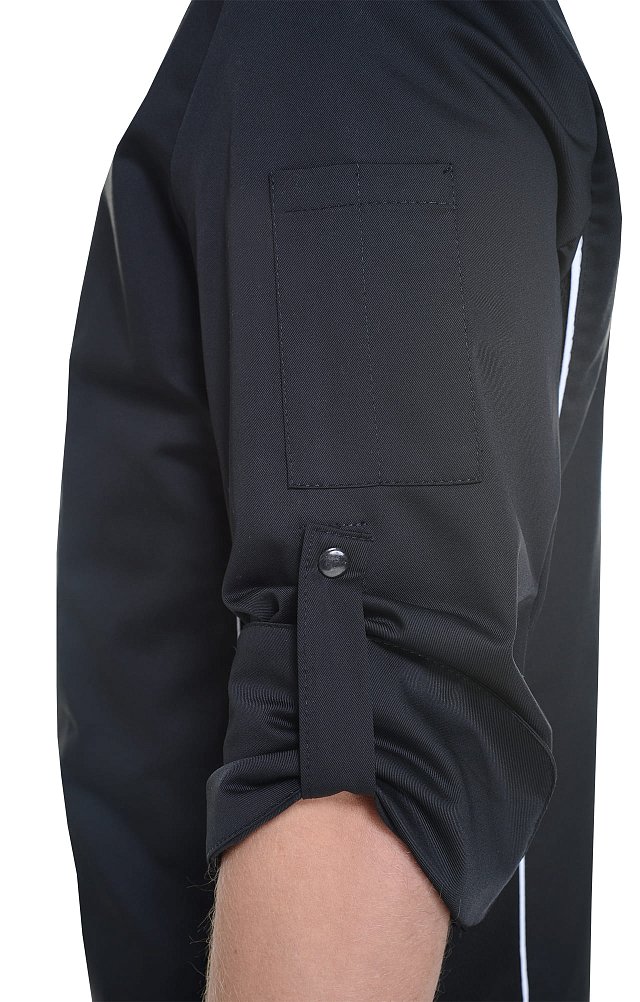 Китель поварской RICON (РИКОН) black (черный) - etiketki