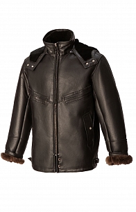 Куртка меховая с пленочным покрытием "Подводник" черная