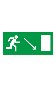 Знак "Направление к эвакуационному выходу направо вниз" ( E 07 )
