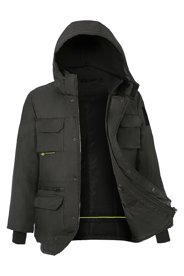 Куртка СТРАЙК утепленная черная - velkro