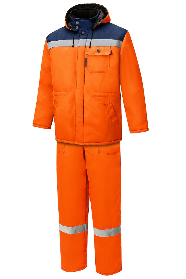 Костюм Коммунальщик утепленный ЭКОНОМ оранжевый/т.синий - Kommunalshchik_oranzhevyy_siniy