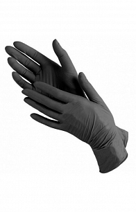 Перчатки нитриловые в индивидуальной упаковке черные