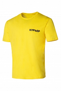 Футболка с надписью КУРЬЕР желтая
