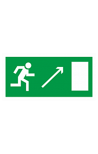 Знак "Направление к эвакуационному выходу направо вверх" ( E 05 )