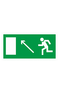 знак "Направление к эвакуационному выходу налево вверх" ( E 06 )