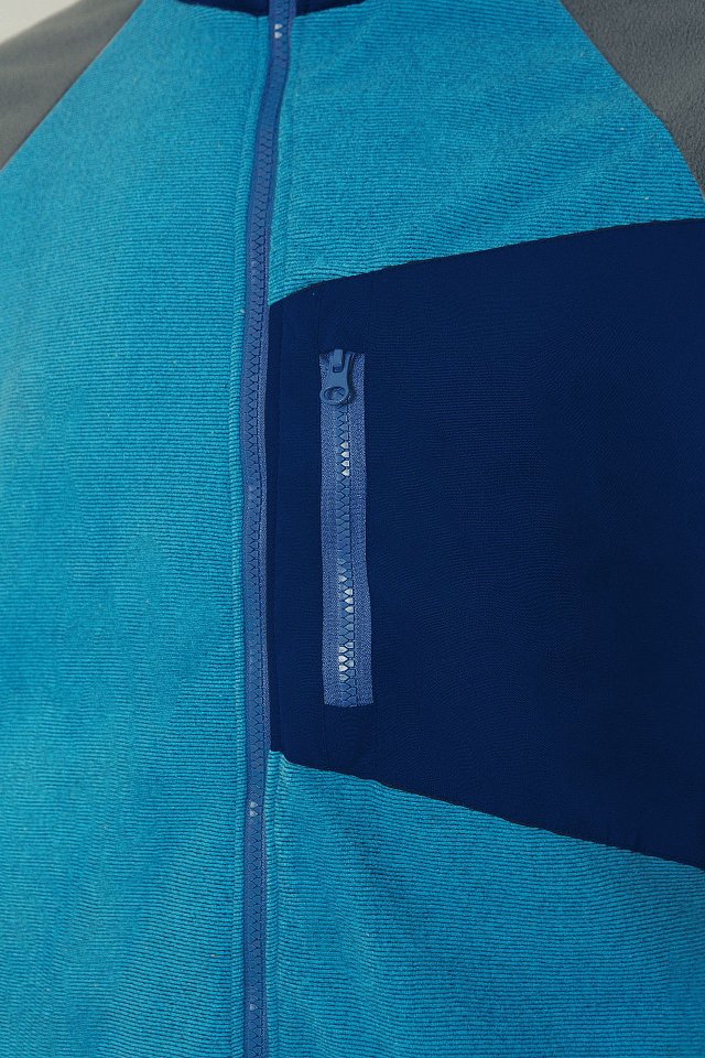 Толстовка КОТПРОФИ (КОТПРОФИ) комбинированная бирюза/серая, на молнии - copy