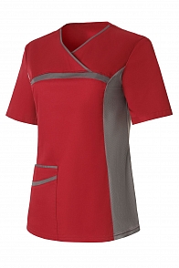 Блуза LINDRED (ЛИНДРЕД) ОРИОН короткий рукав женская бордо/серый