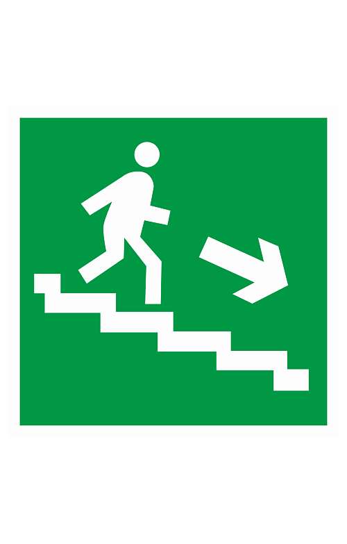 Знак "Направление к эвакуационному выходу по лестнице вниз" ( E 13 ) - upload/resize_cache/iblock/f0c/500_783_1821712164bebe8964a3cb4f91f48bb72/E_13