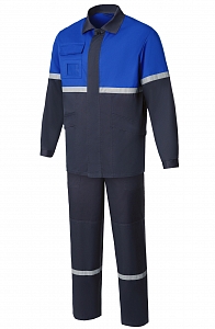 Костюм мужской (куртка, полукомбинезон) Минпромторг темно-синий/василек
